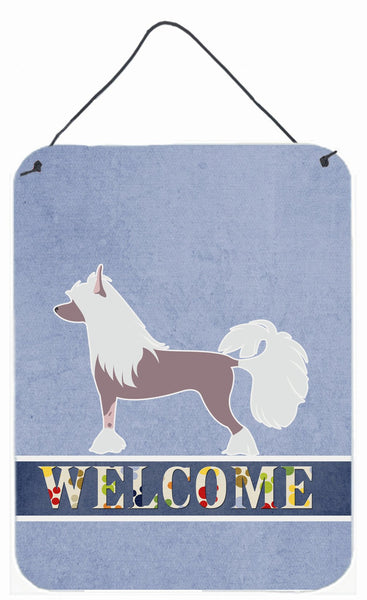 Chinese Crested Welcome Wall or Door Hanging Prints BB5547DS1216 by Caroline's Treasures