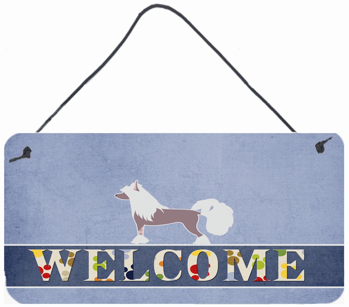 Chinese Crested Welcome Wall or Door Hanging Prints BB5547DS812 by Caroline's Treasures
