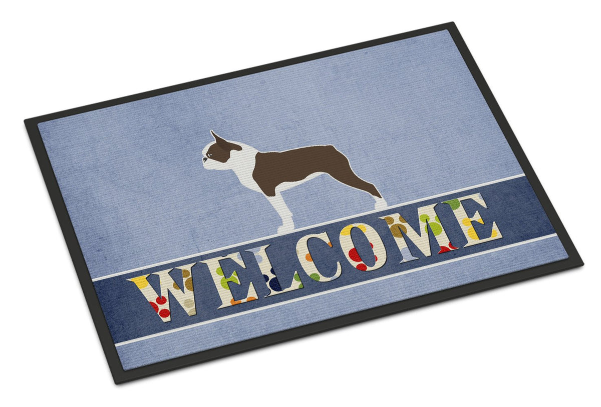 Boston Terrier Welcome Indoor or Outdoor Mat 24x36 BB5548JMAT by Caroline&#39;s Treasures
