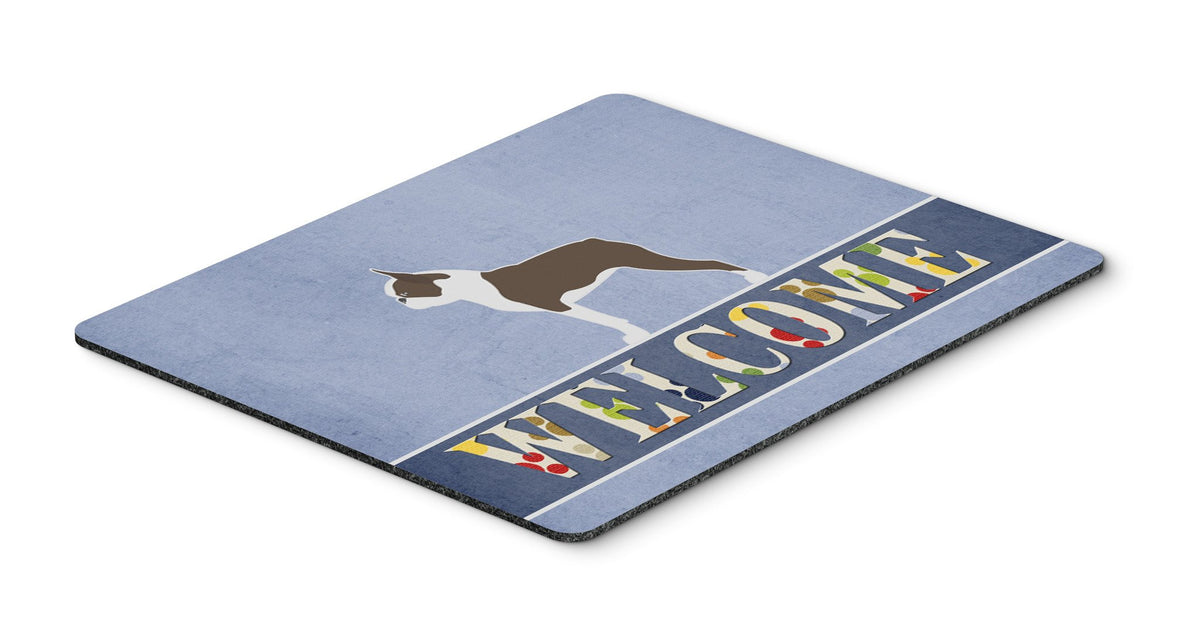 Boston Terrier Welcome Mouse Pad, Hot Pad or Trivet BB5548MP by Caroline&#39;s Treasures