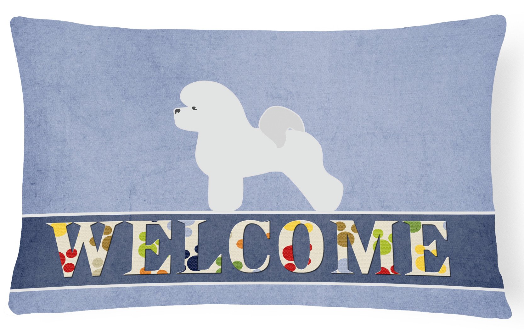Bichon Frise Welcome Canvas Fabric Decorative Pillow BB5549PW1216 by Caroline's Treasures