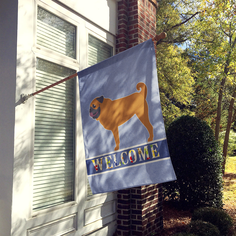 Pug Welcome Flag Canvas House Size BB5551CHF
