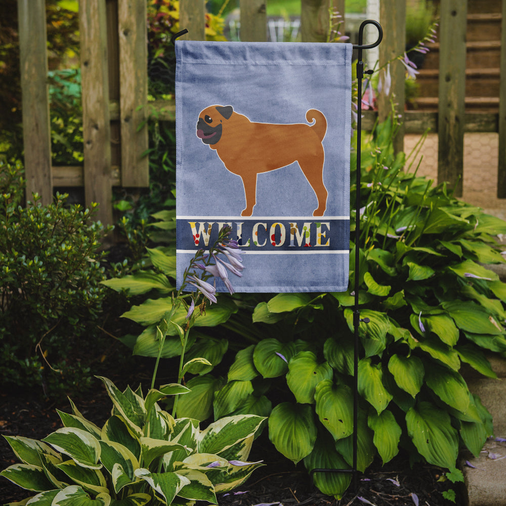 Pug Welcome Flag Garden Size BB5551GF