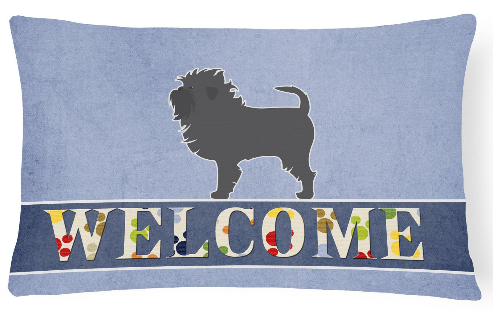 Affenpinscher Welcome Canvas Fabric Decorative Pillow BB5552PW1216 by Caroline's Treasures