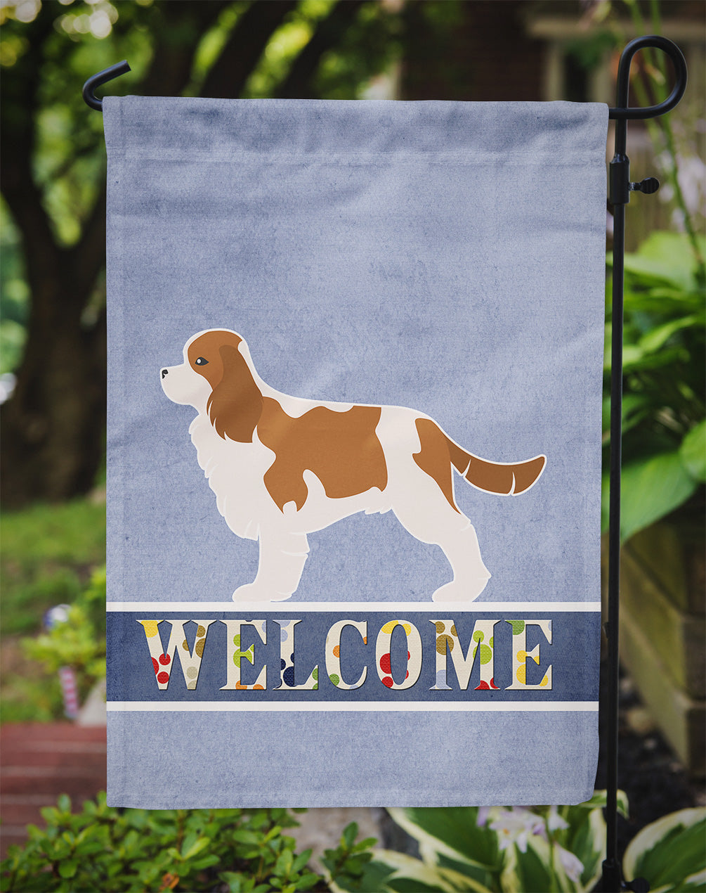 Cavalier King Charles Spaniel Welcome Flag Garden Size BB5553GF  the-store.com.