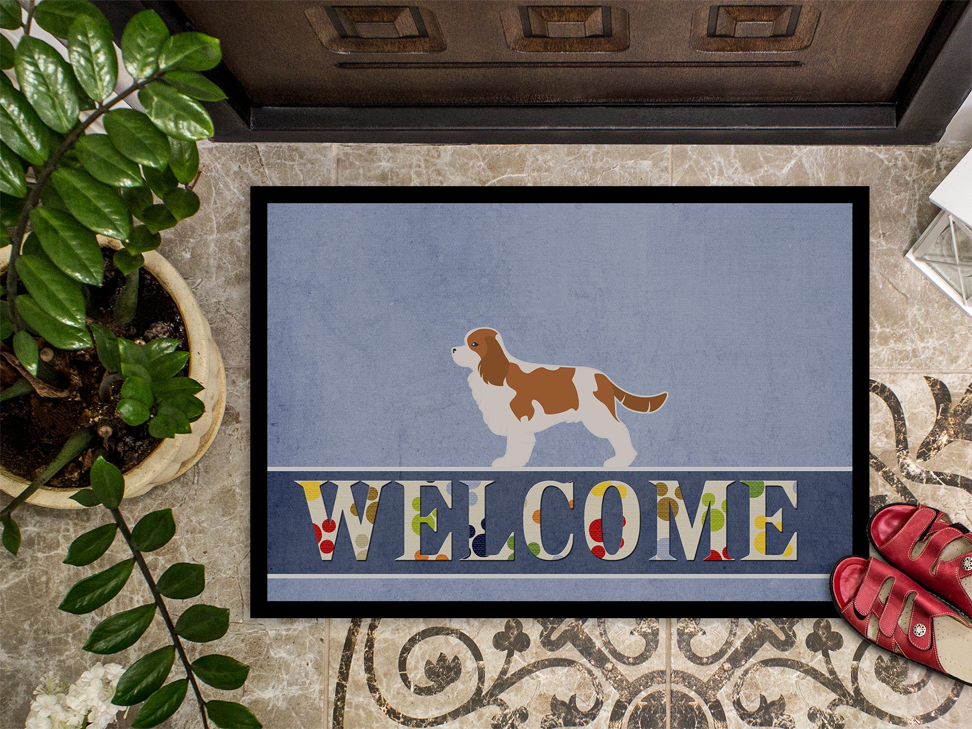 Cavalier King Charles Spaniel Welcome Indoor or Outdoor Mat 18x27 BB5553MAT - the-store.com