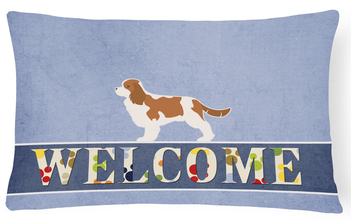Cavalier King Charles Spaniel Welcome Canvas Fabric Decorative Pillow BB5553PW1216 by Caroline&#39;s Treasures