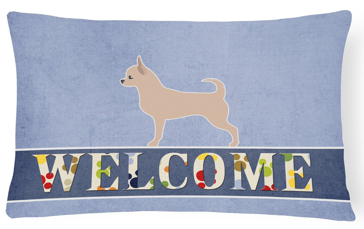 Chihuahua Welcome Canvas Fabric Decorative Pillow BB5554PW1216 by Caroline&#39;s Treasures