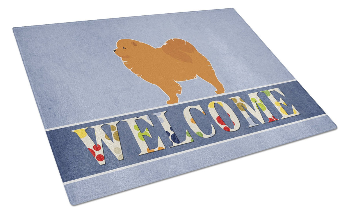 Chow Chow Welcome Glass Cutting Board Large BB5555LCB by Caroline&#39;s Treasures