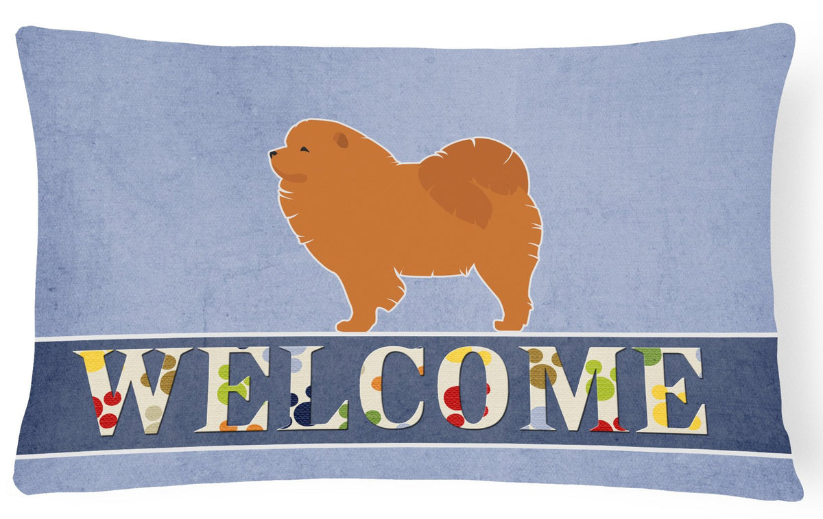 Chow Chow Welcome Canvas Fabric Decorative Pillow BB5555PW1216 by Caroline&#39;s Treasures