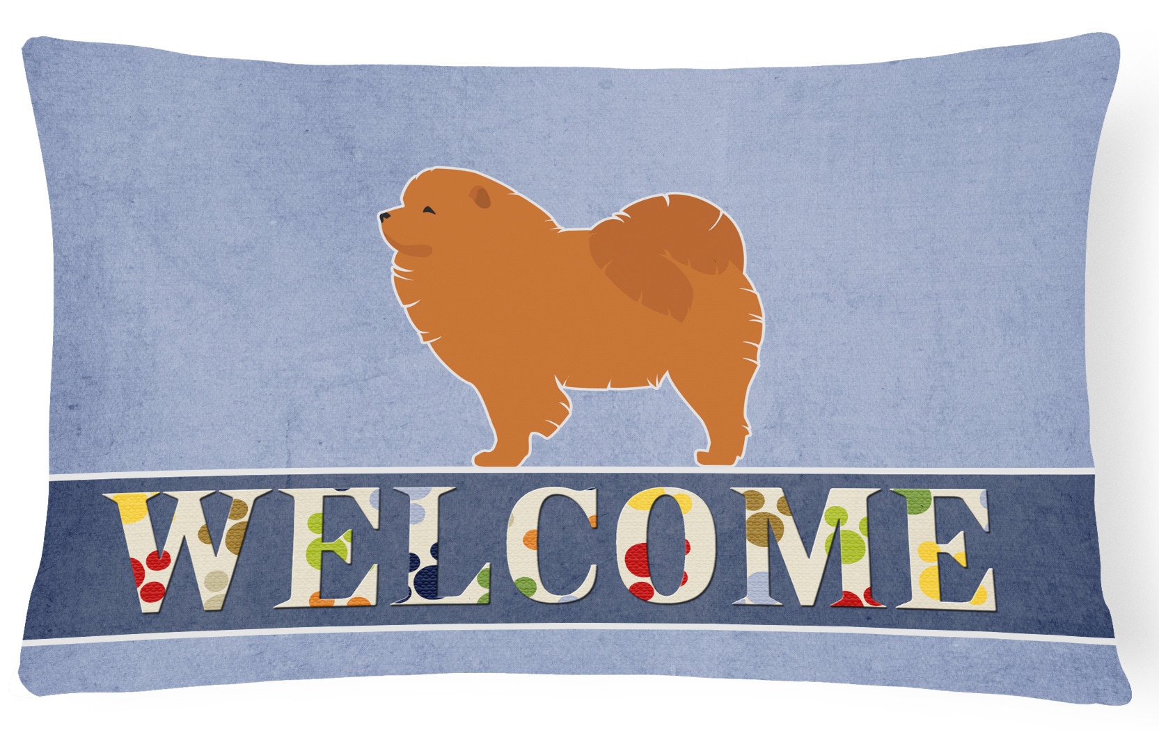 Chow Chow Welcome Canvas Fabric Decorative Pillow BB5555PW1216 by Caroline's Treasures