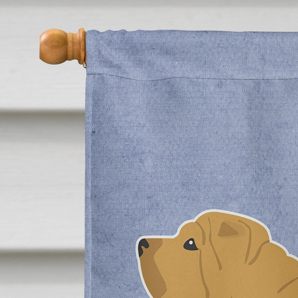 Shar Pei Merry Welcome Flag Canvas House Size BB5556CHF