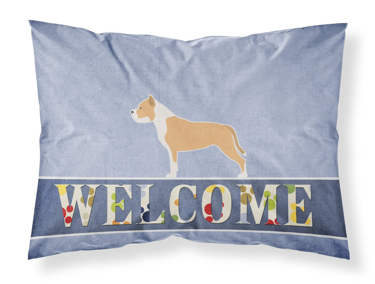 Staffordshire Bull Terrier Welcome Fabric Standard Pillowcase BB5558PILLOWCASE by Caroline&#39;s Treasures
