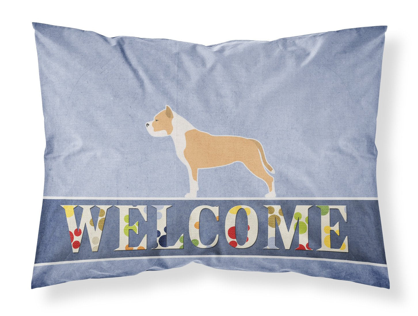 Staffordshire Bull Terrier Welcome Fabric Standard Pillowcase BB5558PILLOWCASE by Caroline's Treasures