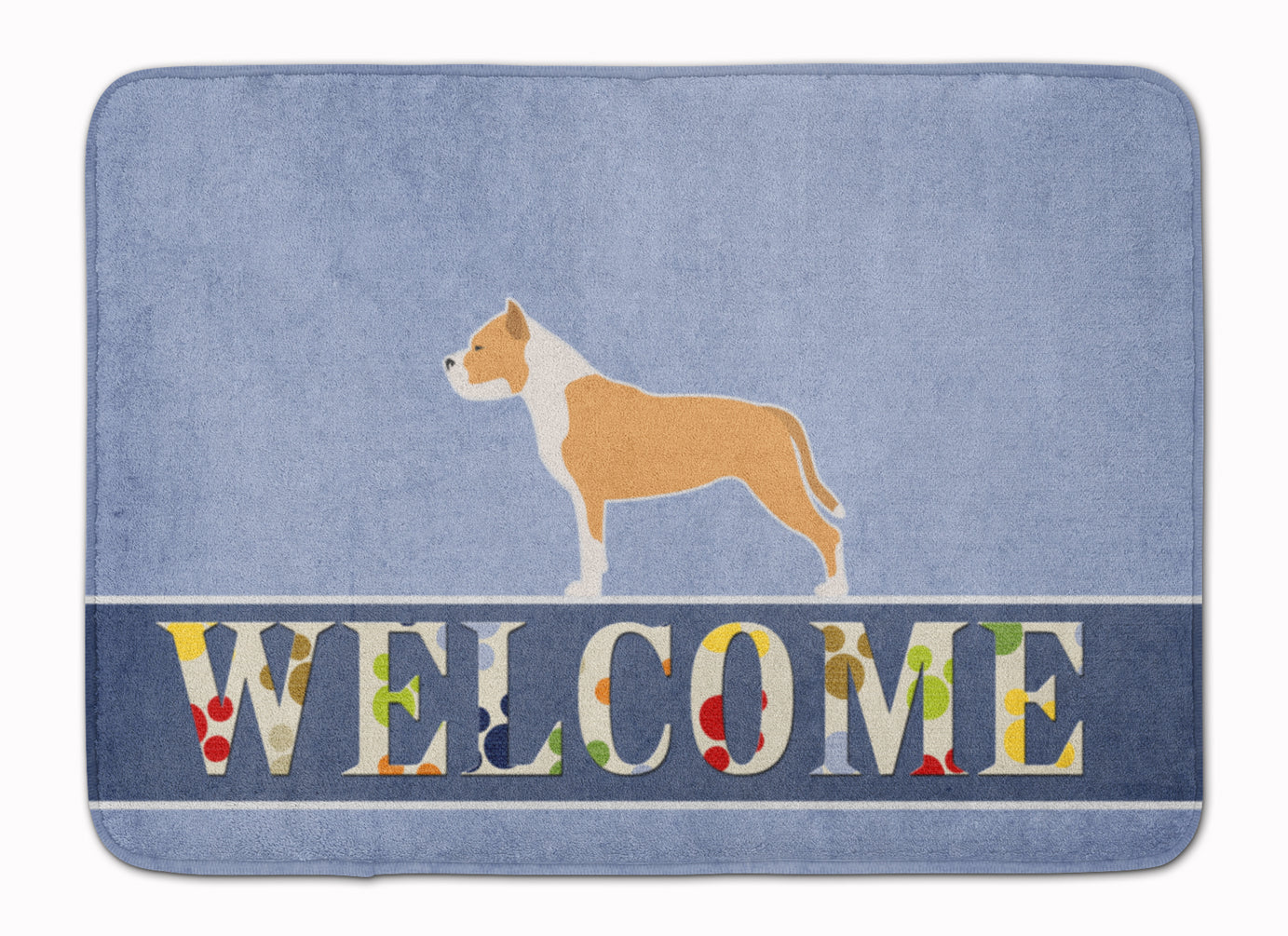 Staffordshire Bull Terrier Welcome Machine Washable Memory Foam Mat BB5558RUG - the-store.com