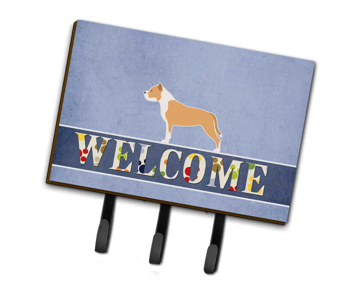Staffordshire Bull Terrier Welcome Leash or Key Holder BB5558TH68