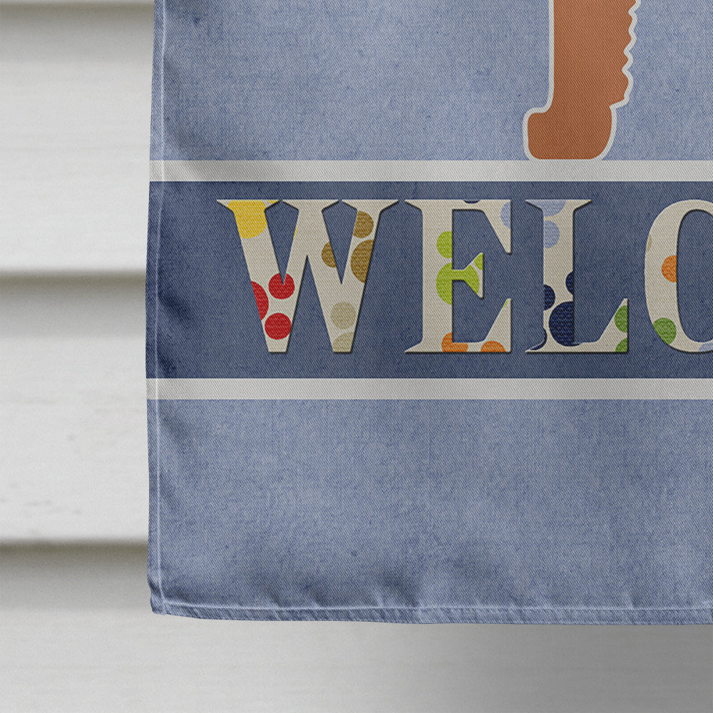 Airedale Terrier Welcome Flag Canvas House Size BB5561CHF  the-store.com.