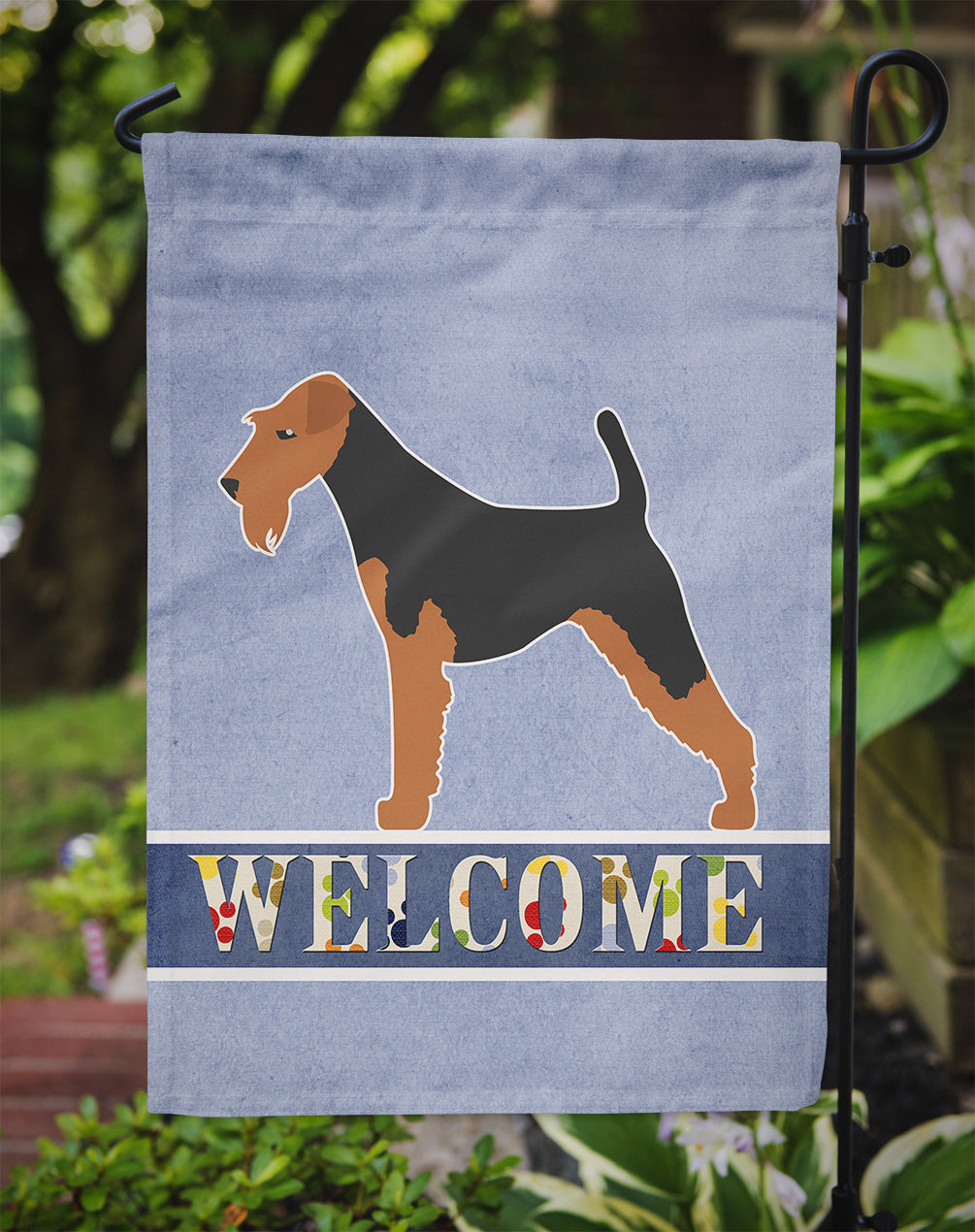 Airedale Terrier Welcome Flag Garden Size BB5561GF  the-store.com.