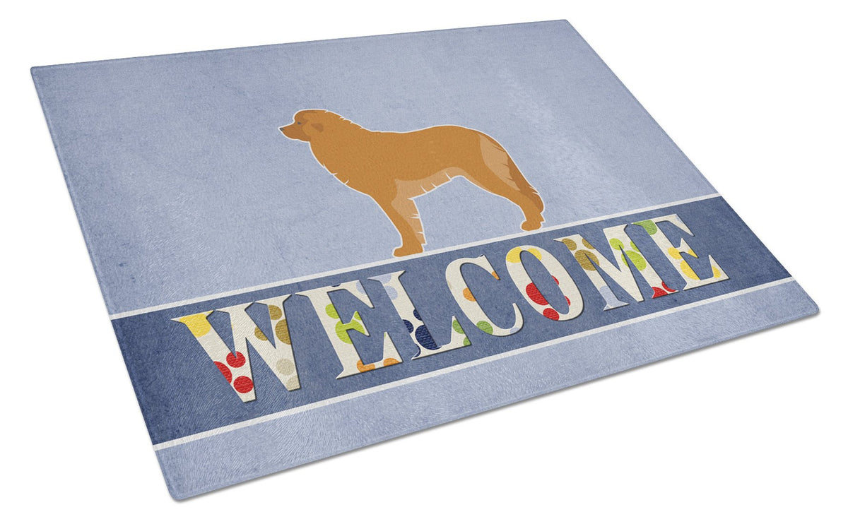 Leonberger Welcome Glass Cutting Board Large BB5562LCB by Caroline&#39;s Treasures