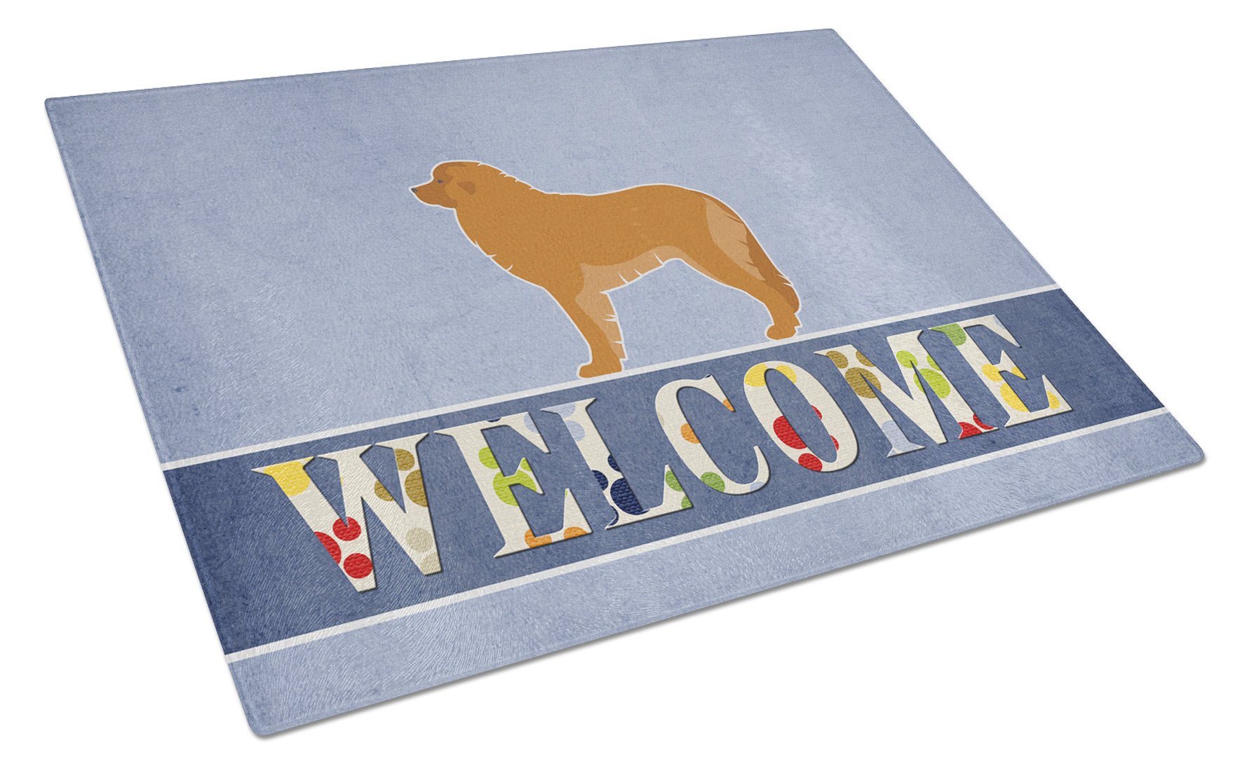 Leonberger Welcome Glass Cutting Board Large BB5562LCB by Caroline's Treasures