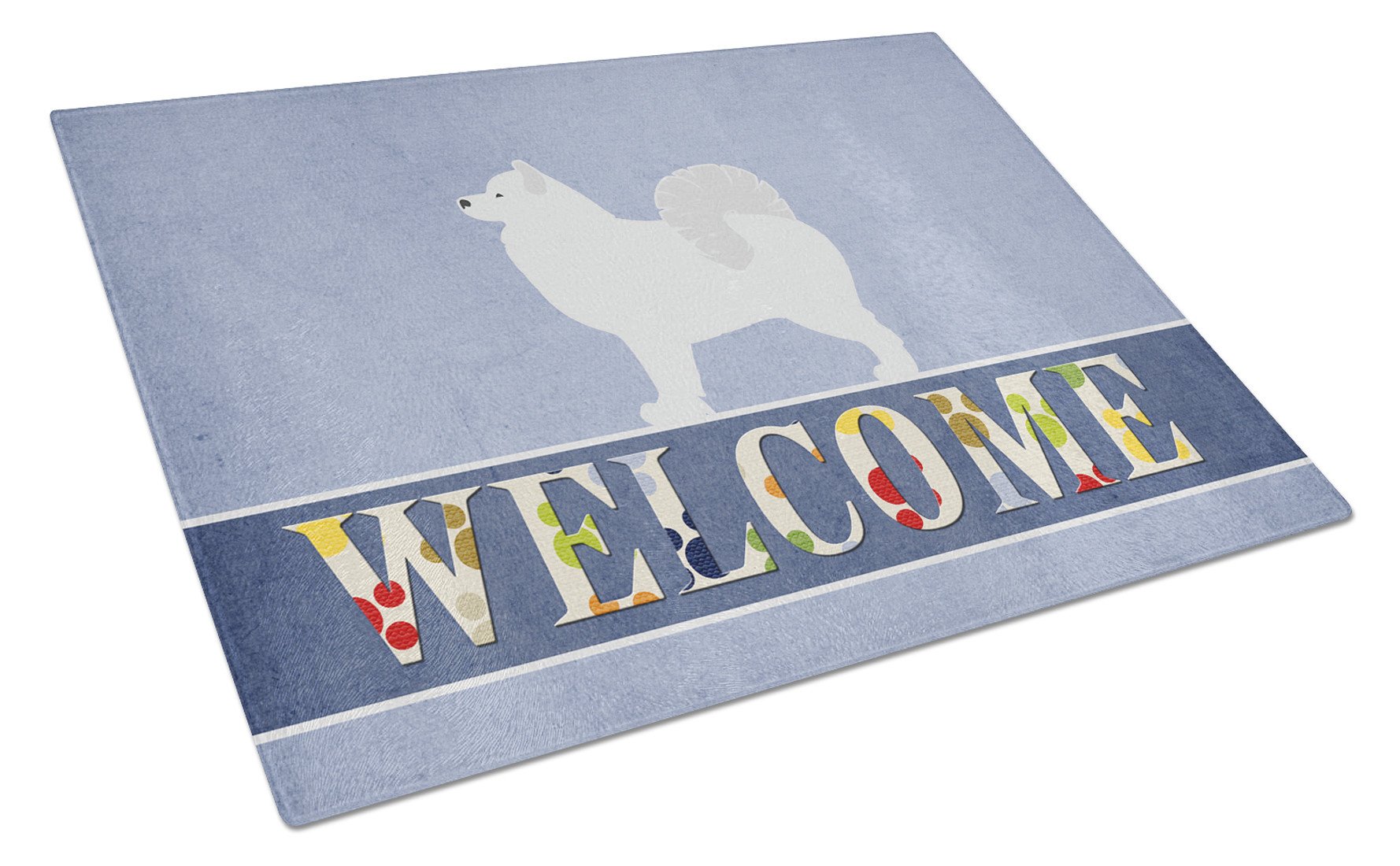Samoyed Welcome Glass Cutting Board Large BB5563LCB by Caroline's Treasures