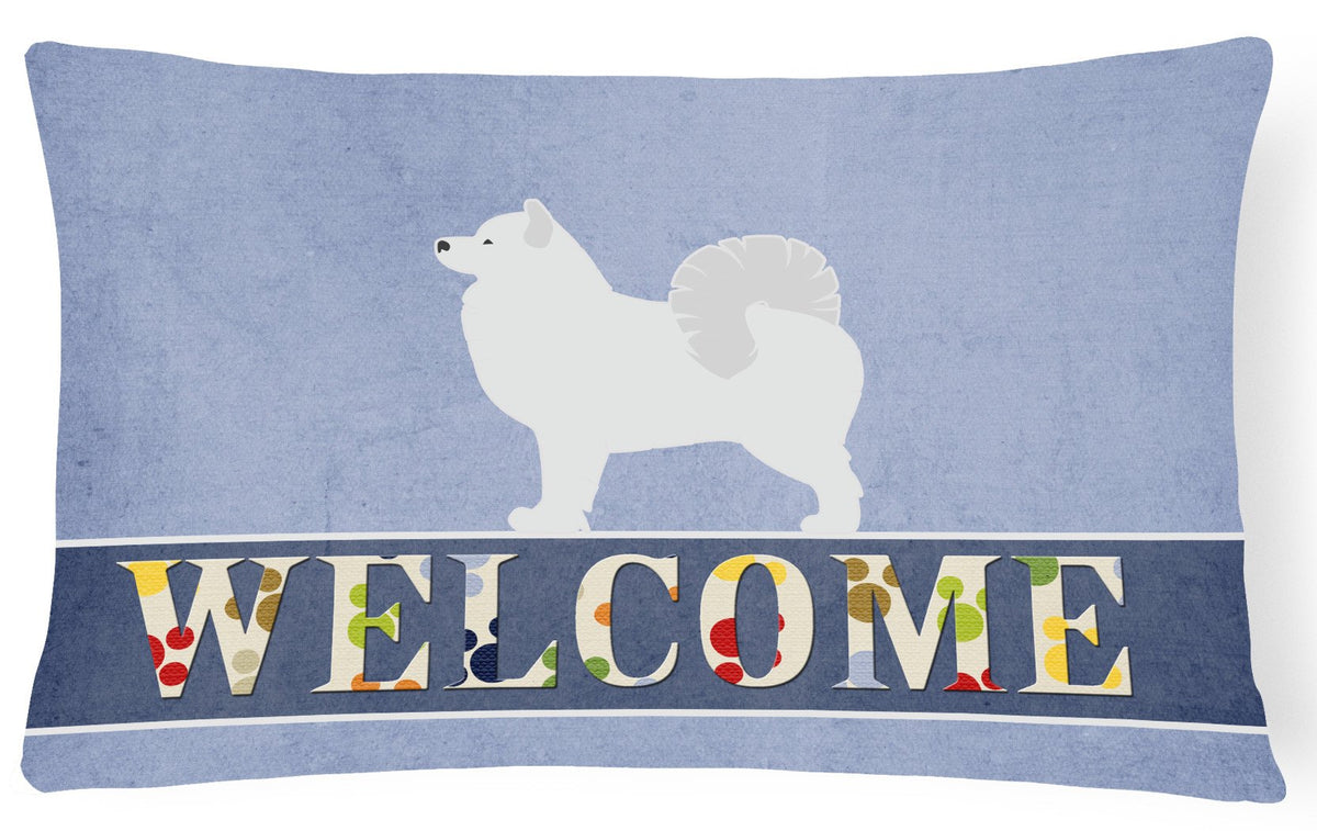 Samoyed Welcome Canvas Fabric Decorative Pillow BB5563PW1216 by Caroline&#39;s Treasures