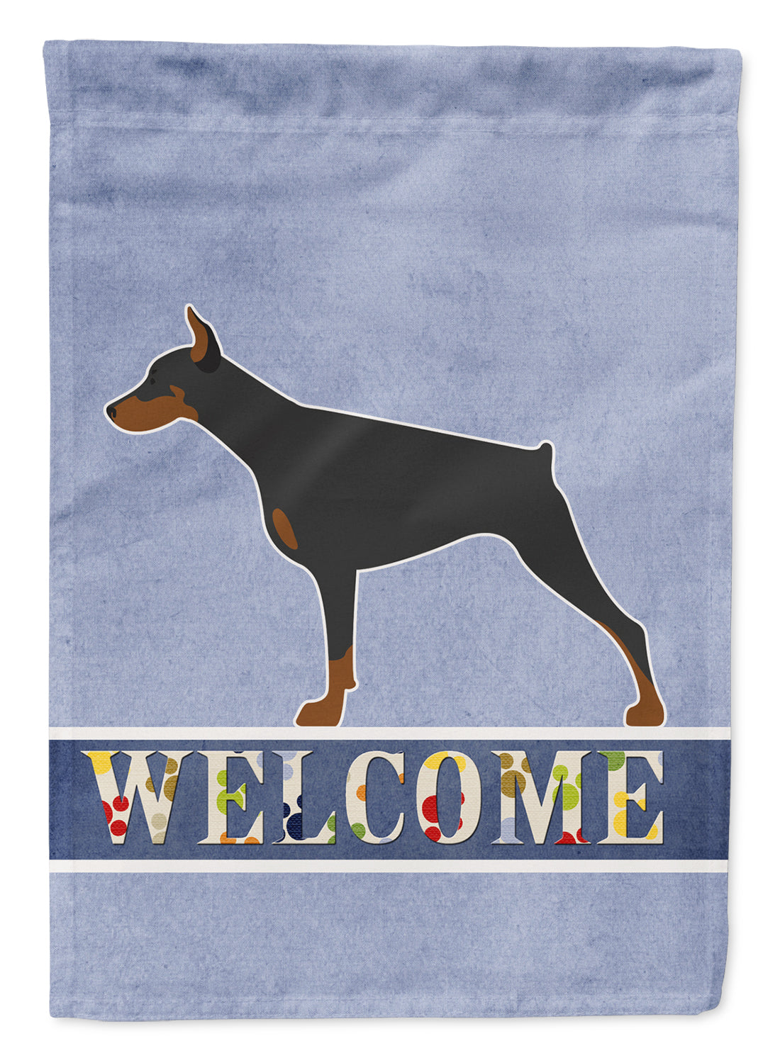 Doberman Pinscher Welcome Flag Canvas House Size BB5564CHF  the-store.com.