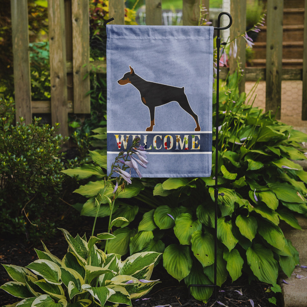 Caroline's Treasures Doberman Pinscher Welcome Garden Flag - Outdoor Decorative Yard Flag BB5564GF