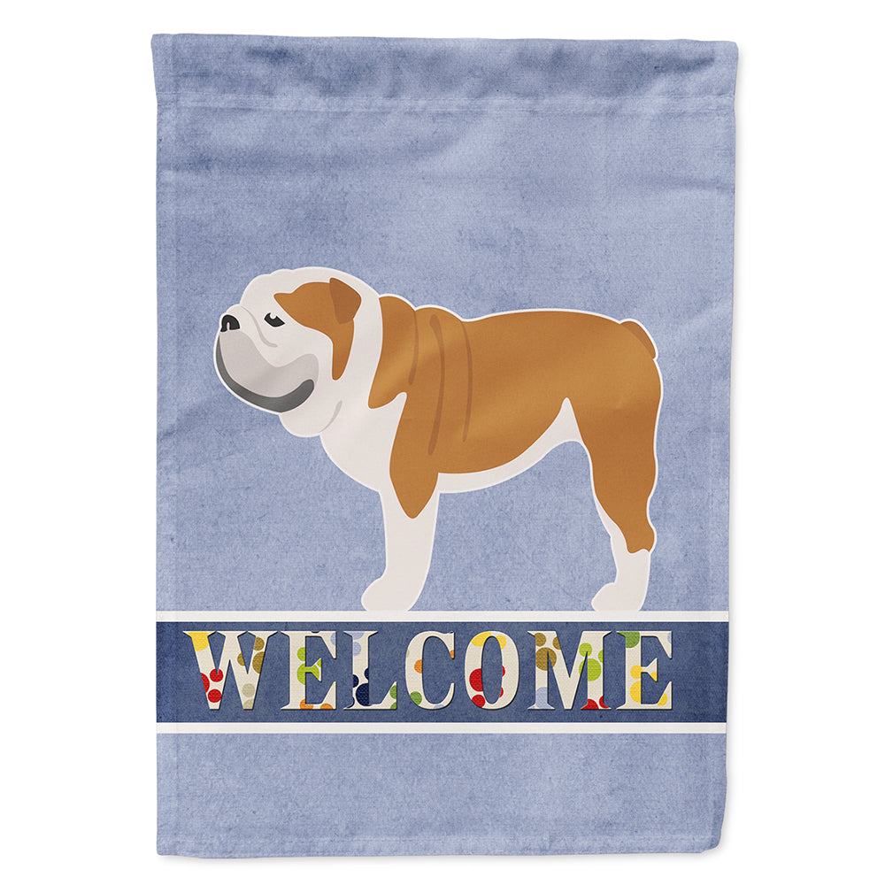 English Bulldog Welcome Flag Canvas House Size BB5566CHF  the-store.com.