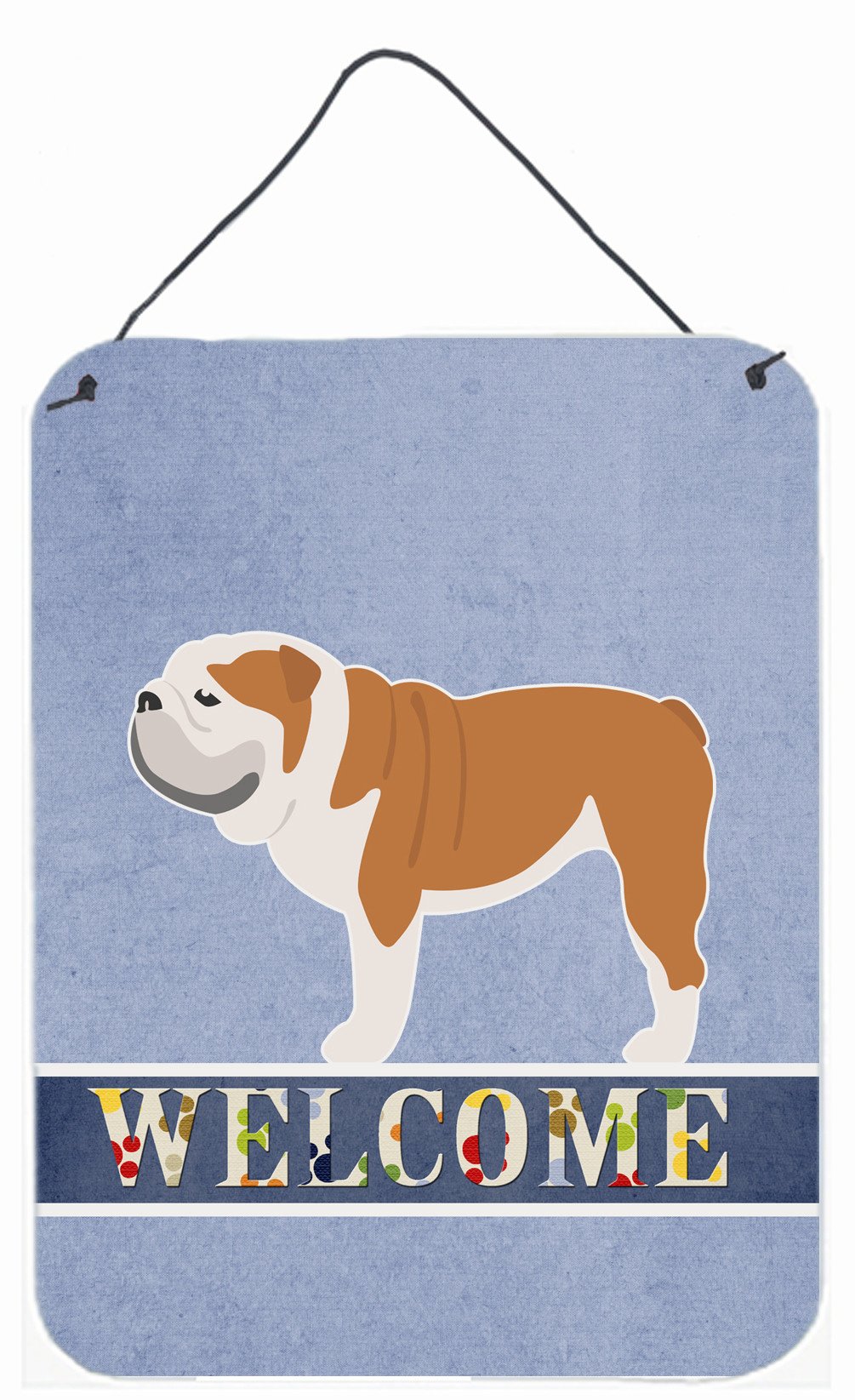 English Bulldog Welcome Wall or Door Hanging Prints BB5566DS1216 by Caroline's Treasures