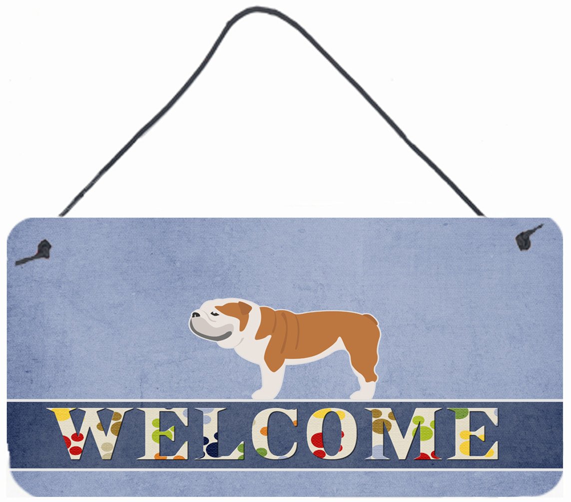 English Bulldog Welcome Wall or Door Hanging Prints BB5566DS812 by Caroline's Treasures