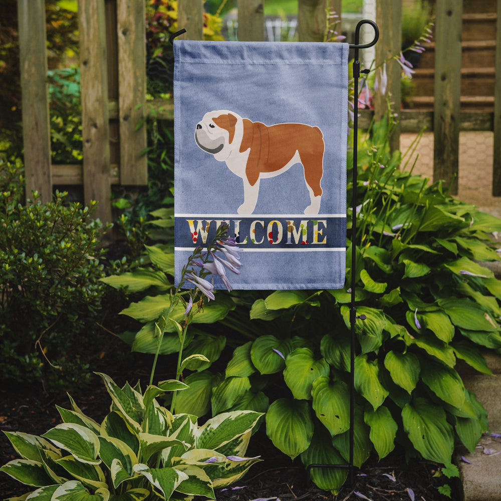 English Bulldog Welcome Flag Garden Size BB5566GF  the-store.com.
