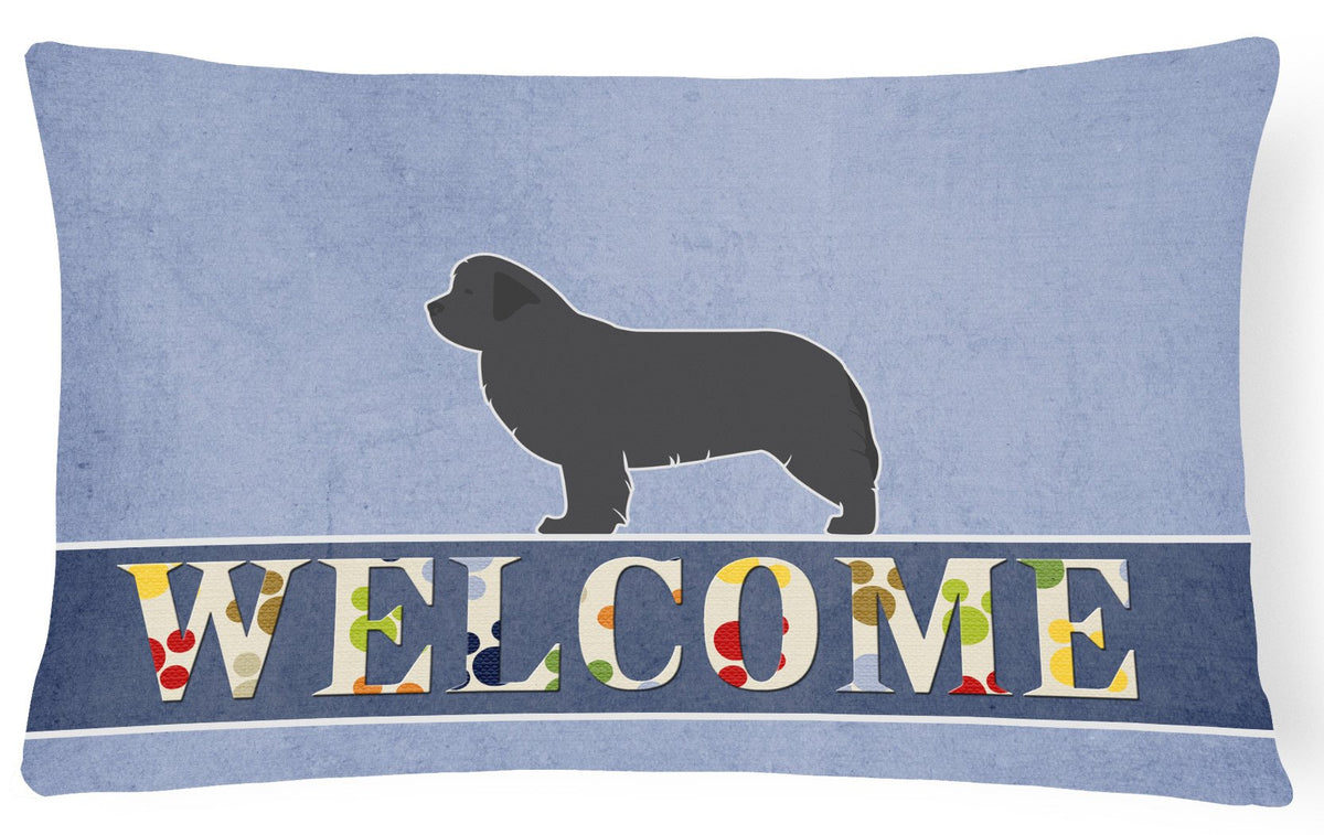Newfoundland Welcome Canvas Fabric Decorative Pillow BB5568PW1216 by Caroline&#39;s Treasures