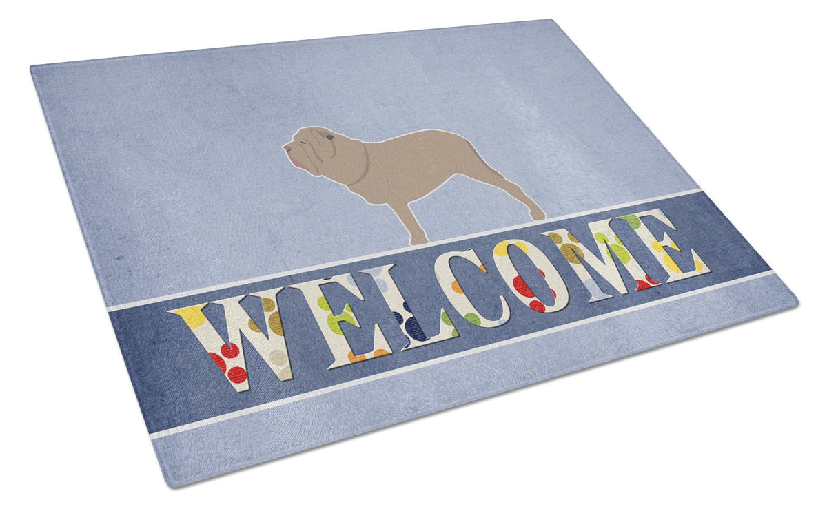 Neapolitan Mastiff Welcome Glass Cutting Board Large BB5569LCB by Caroline&#39;s Treasures