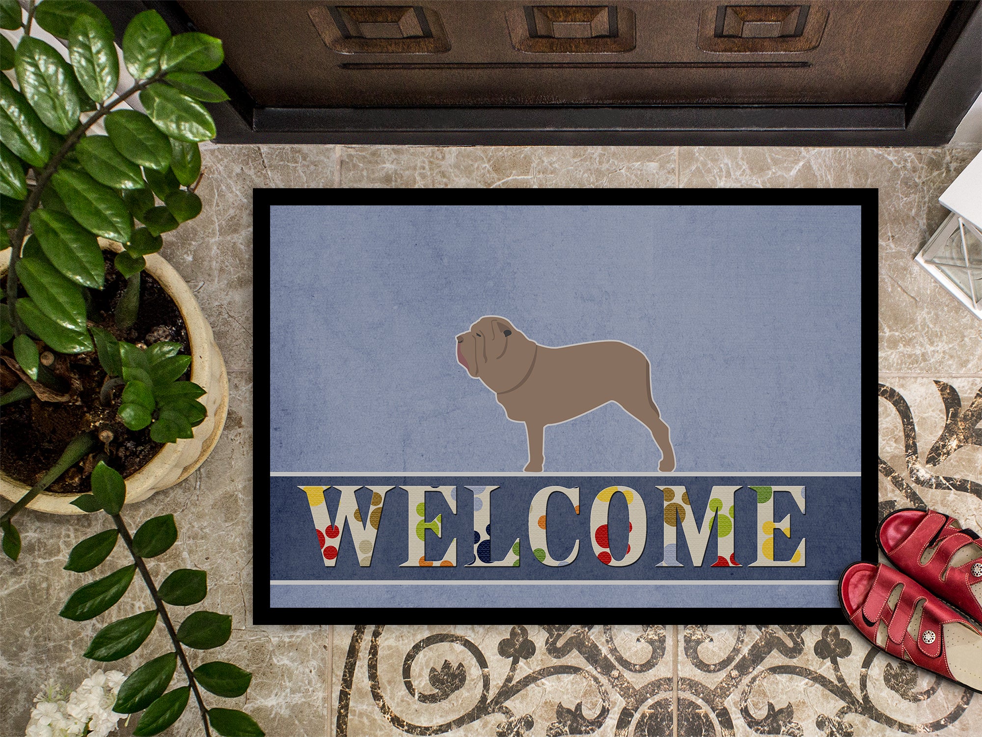 Neapolitan Mastiff Welcome Indoor or Outdoor Mat 18x27 BB5569MAT - the-store.com