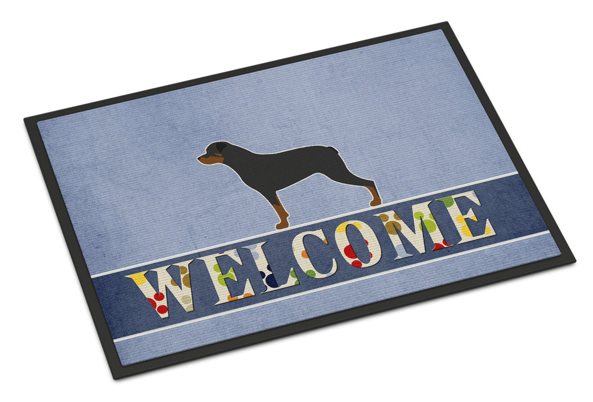 Rottweiler Welcome Indoor or Outdoor Mat 24x36 BB5570JMAT by Caroline&#39;s Treasures