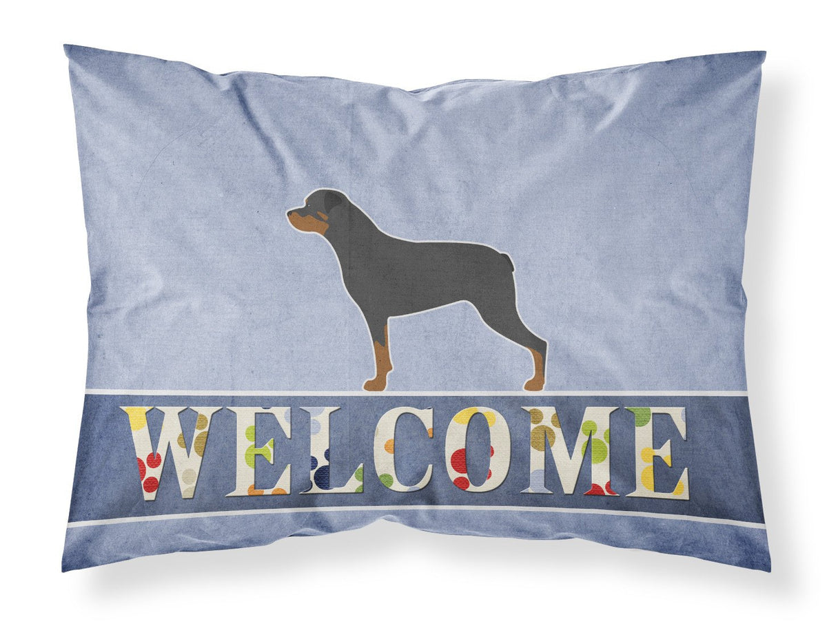 Rottweiler Welcome Fabric Standard Pillowcase BB5570PILLOWCASE by Caroline&#39;s Treasures
