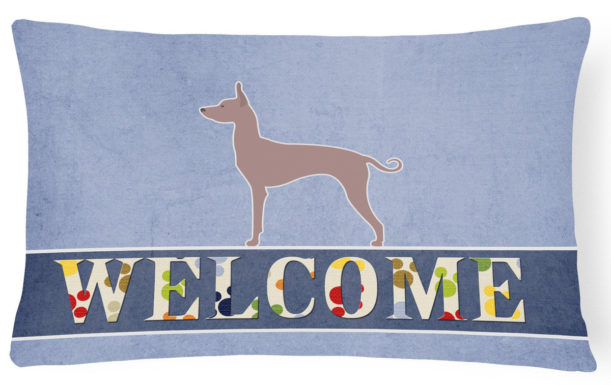 Dogo Argentino Welcome Canvas Fabric Decorative Pillow BB5571PW1216 by Caroline&#39;s Treasures
