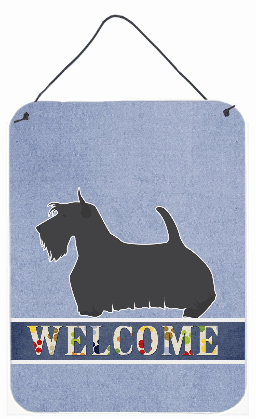 Scottish Terrier Welcome Wall or Door Hanging Prints BB5573DS1216 by Caroline&#39;s Treasures