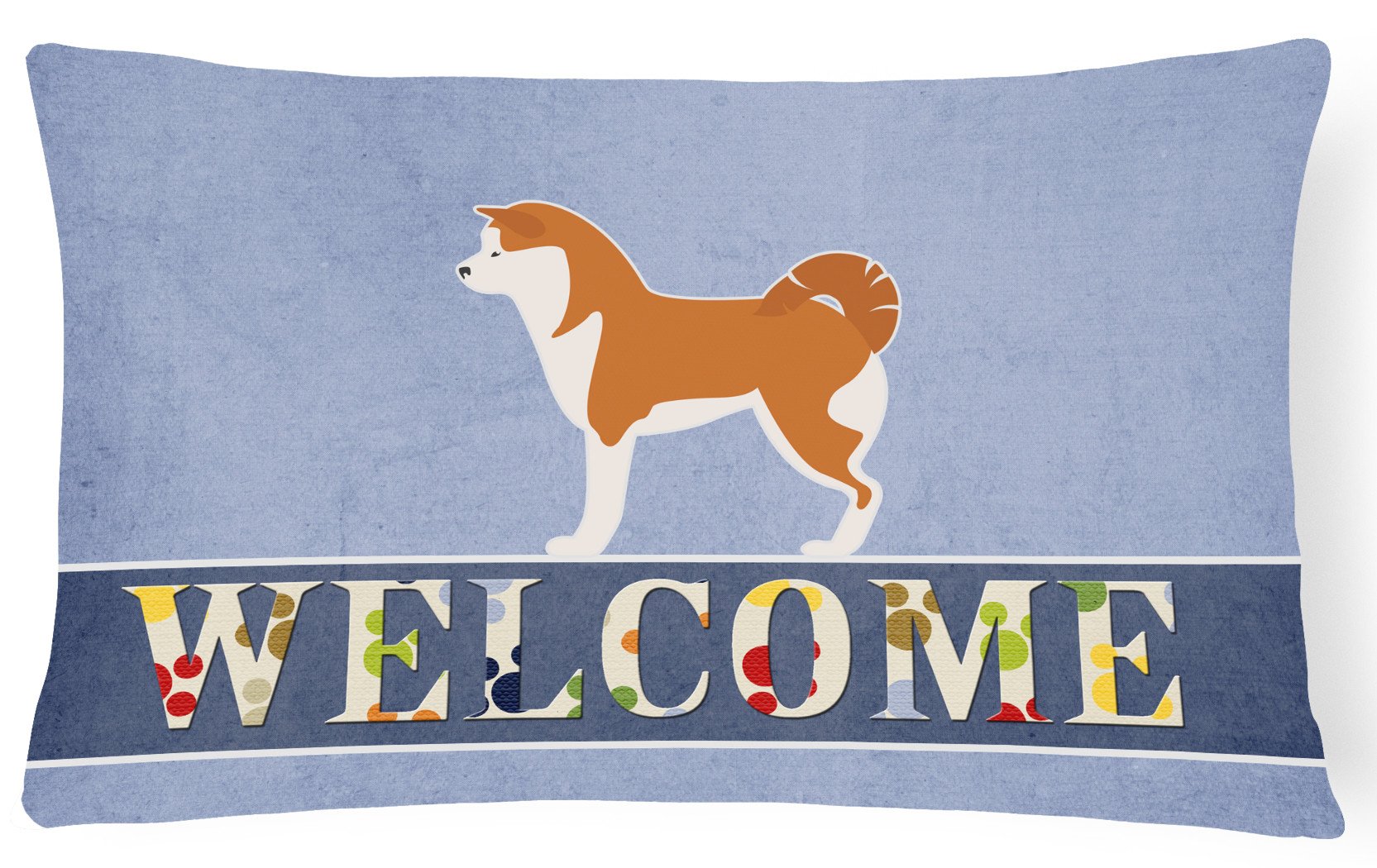 Akita Welcome Canvas Fabric Decorative Pillow BB5576PW1216 by Caroline's Treasures