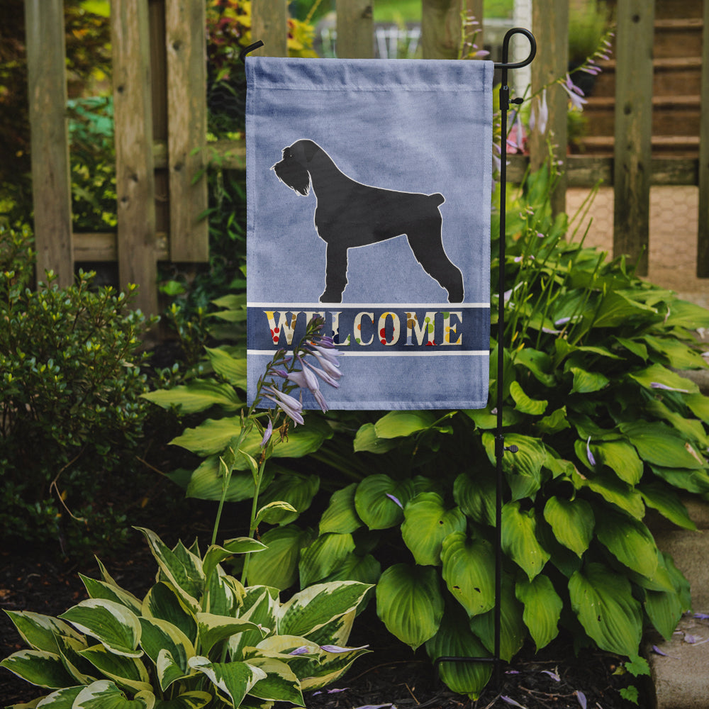 Caroline's Treasures Giant Schnauzer Welcome Garden Flag - Outdoor Decorative Yard Flag BB5577GF