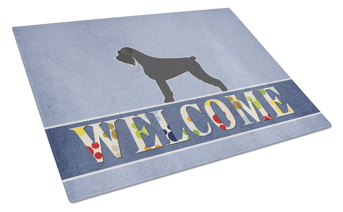 Giant Schnauzer Welcome Glass Cutting Board Large BB5577LCB by Caroline&#39;s Treasures