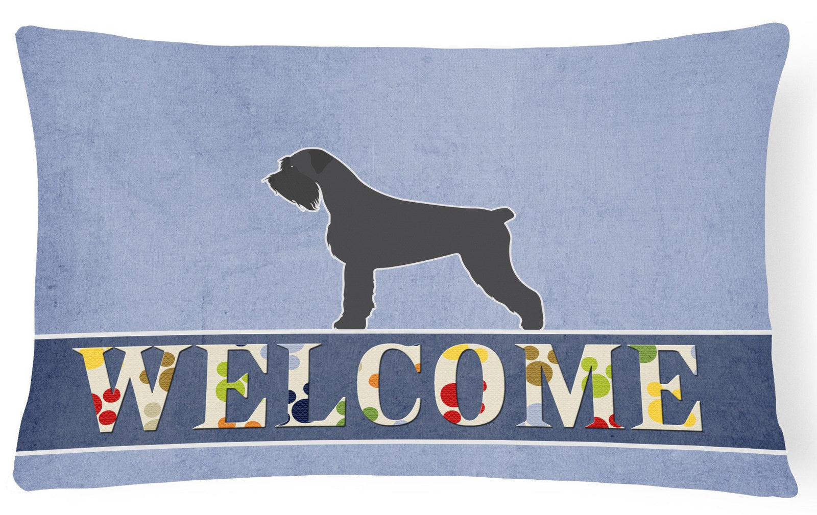 Giant Schnauzer Welcome Canvas Fabric Decorative Pillow BB5577PW1216 by Caroline's Treasures