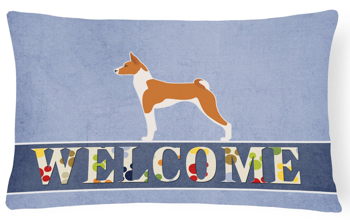 Basenji Welcome Canvas Fabric Decorative Pillow BB5578PW1216 by Caroline&#39;s Treasures