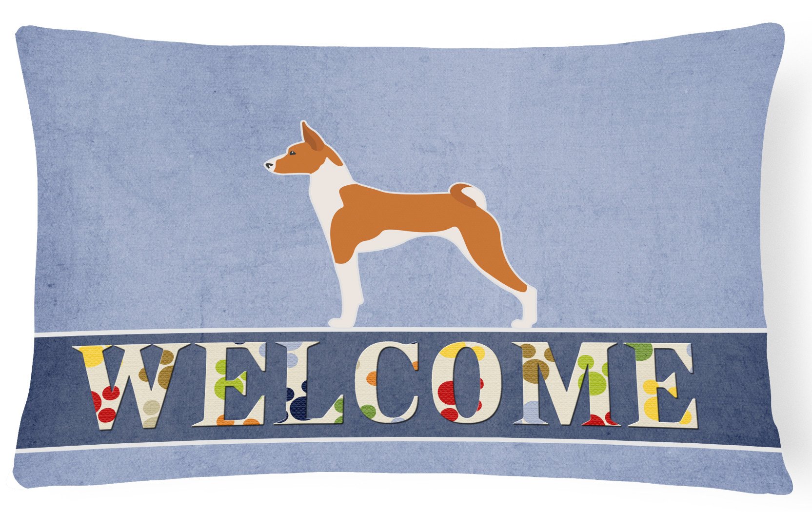 Basenji Welcome Canvas Fabric Decorative Pillow BB5578PW1216 by Caroline's Treasures