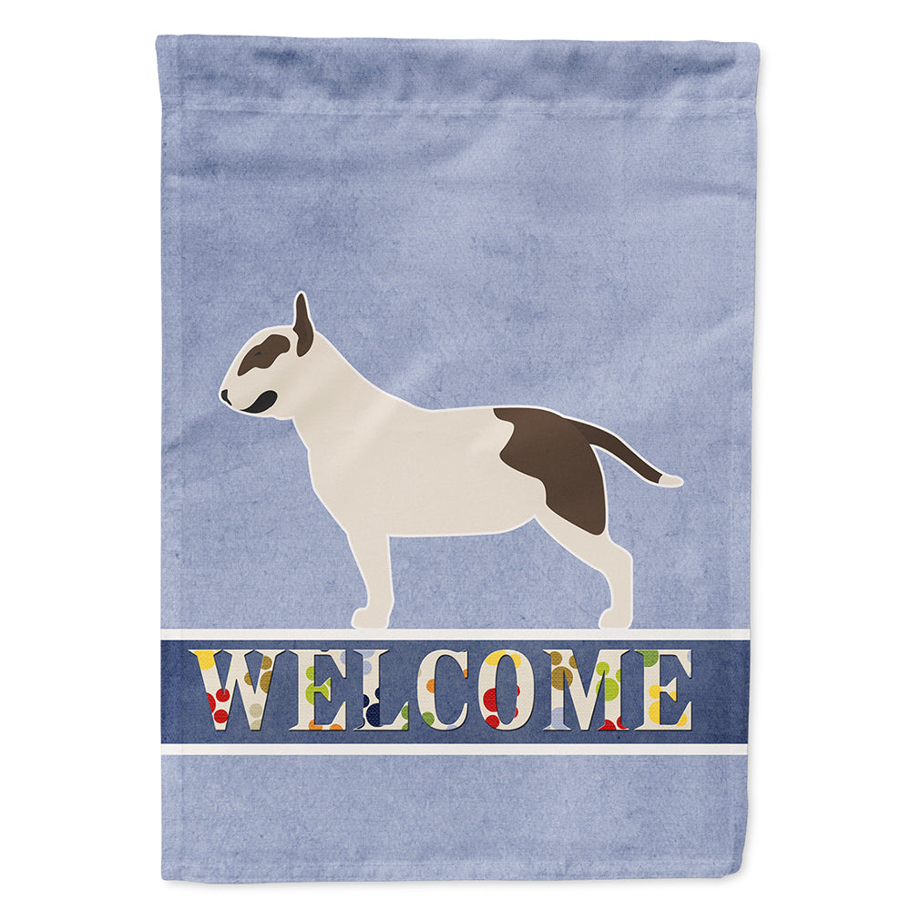 Bull Terrier Welcome Flag Canvas House Size BB5582CHF  the-store.com.
