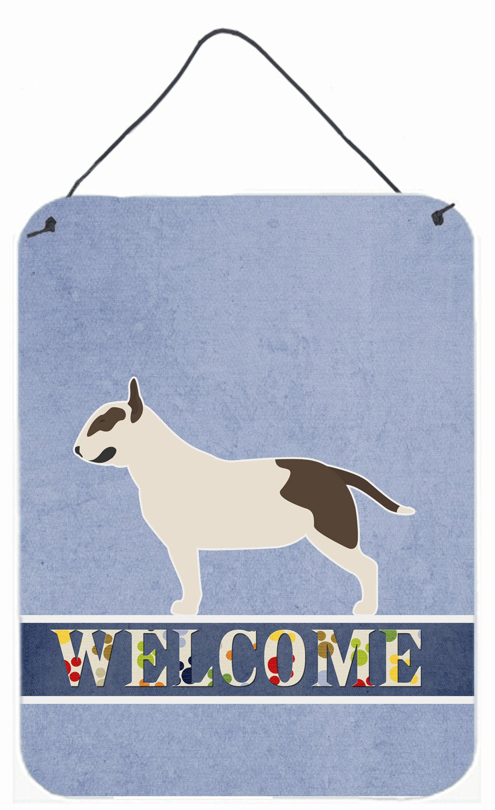 Bull Terrier Welcome Wall or Door Hanging Prints BB5582DS1216 by Caroline&#39;s Treasures