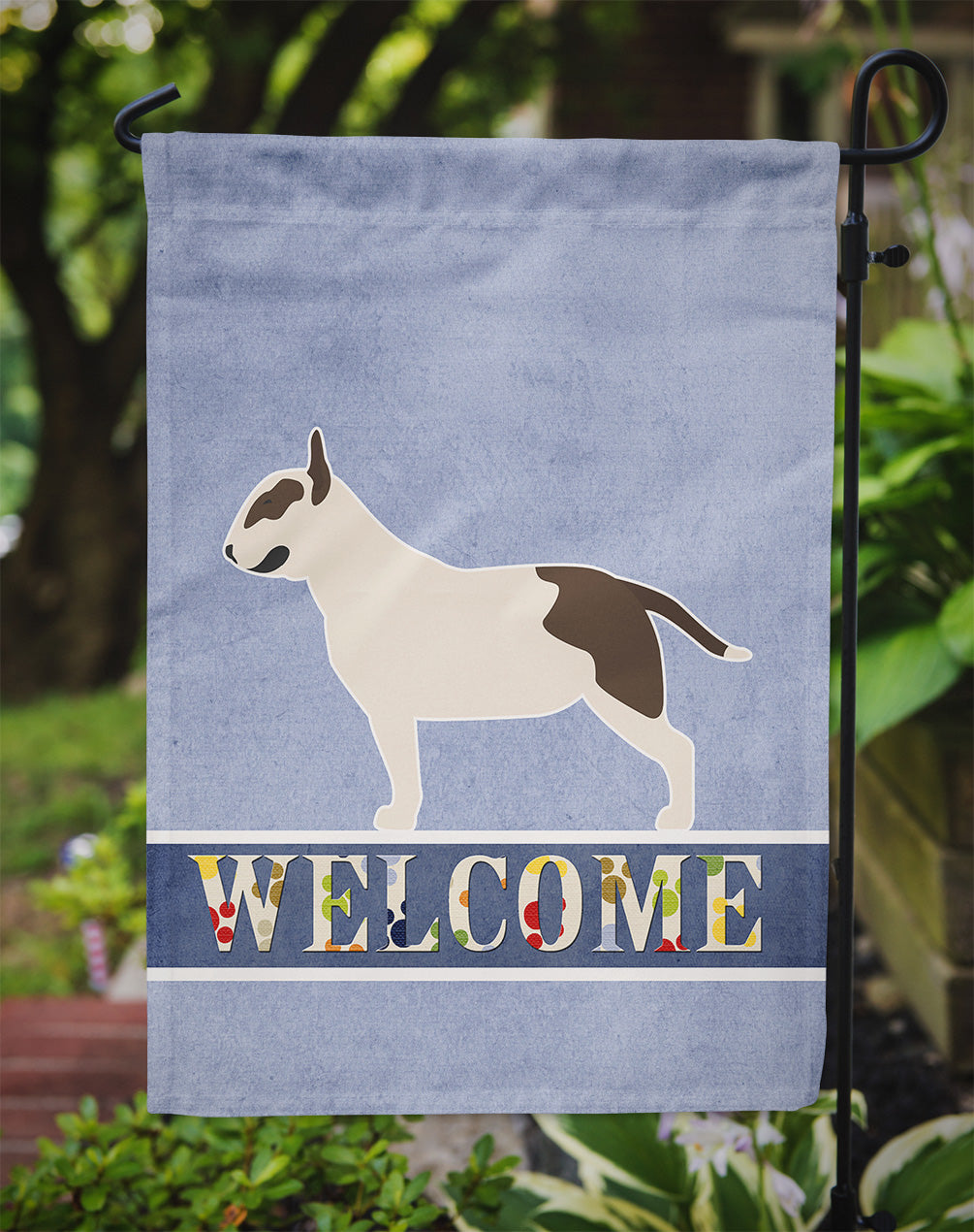 Bull Terrier Welcome Flag Garden Size BB5582GF