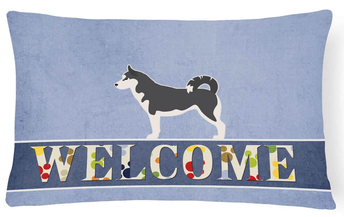 Siberian Husky Welcome Canvas Fabric Decorative Pillow BB5584PW1216 by Caroline&#39;s Treasures