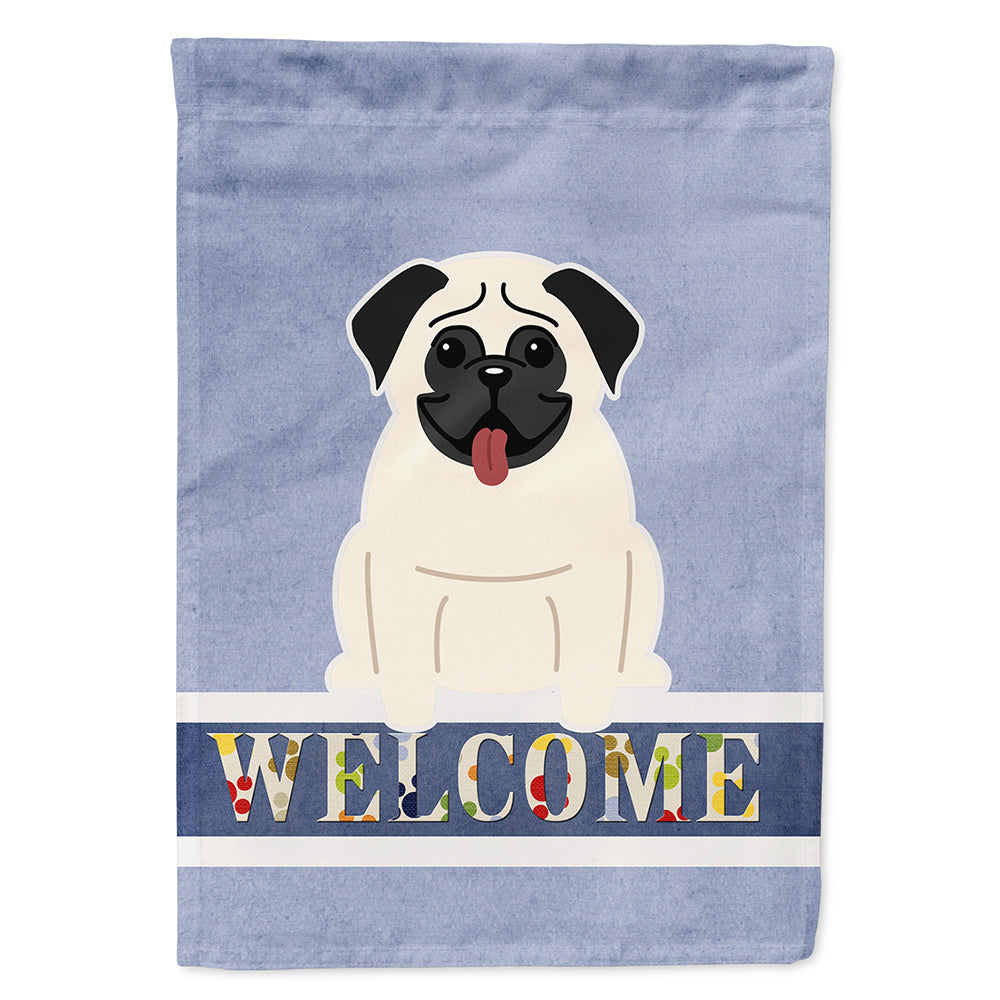 Pug Cream Welcome Flag Canvas House Size BB5585CHF  the-store.com.